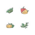 Salad ingredient RGB color icons set Royalty Free Stock Photo