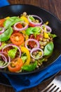 Salad with lentil, tomatoes, bell pepper Royalty Free Stock Photo