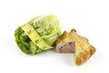 Salad Lettace with Pork Pie and Tape Measure Royalty Free Stock Photo