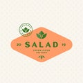 Salad Lettuce Boutique Abstract Vector Sign, Symbol or Logo Template. Premium Vegetable or Green Food Emblem with Modern