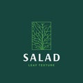 Salad Lettuce In a Frame Abstract Vector Sign, Symbol or Logo Template. Premium Vegetable or Green Food Emblem with