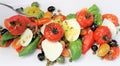 Salad of mozzarella cheese and tomtoes Royalty Free Stock Photo