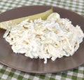 Salad of noodles and cucumbers Royalty Free Stock Photo