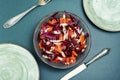 Salad with orange and red organic radicchio Royalty Free Stock Photo