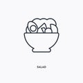 Salad outline icon. Simple linear element illustration. Isolated line Salad icon on white background. Thin stroke sign can be used