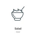 Salad outline vector icon. Thin line black salad icon, flat vector simple element illustration from editable restaurant concept