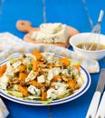 Salad with pear, pumpkin, nuts and blue cheese Royalty Free Stock Photo