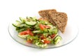 Salad plate with bread