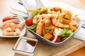 Salad with prawn Royalty Free Stock Photo