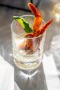 Salad prawn cocktail in glass. appetizer for event Royalty Free Stock Photo