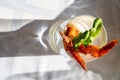 Salad prawn cocktail in glass. buffet. Royalty Free Stock Photo