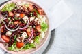 Salad with quinoa, chicken and vegetables