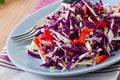 Salad of red and white cabbage and sweet red peppe Royalty Free Stock Photo