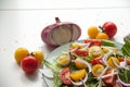 Salad with red and yellow tomatoes Royalty Free Stock Photo