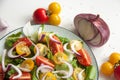 Salad with red and yellow tomatoes Royalty Free Stock Photo