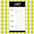 Salad Restaurant menu design template with logo