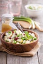 Salad with rice, apple, cranberry and peas