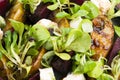 Salad of roasted beetroot, pear, lamb`s lettuce, cheese