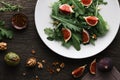 Salad with rocket leaves and figs