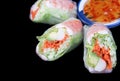 Salad Roll & Chili Sauce Royalty Free Stock Photo