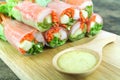 Salad roll with crab stick