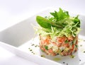 Salad with salmon, caviar and arugula Royalty Free Stock Photo