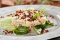 Salad with Salmon and Caviar Royalty Free Stock Photo