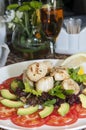 Salad of scallops Royalty Free Stock Photo