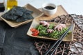 Salad from sea cabbage chuka, octopus Royalty Free Stock Photo