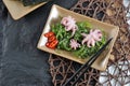 Salad from sea cabbage chuka, octopus Royalty Free Stock Photo