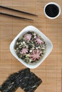 Salad from sea cabbage chuka, octopus Royalty Free Stock Photo