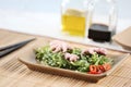 Salad of sea cabbage chuka, octopus, soy sauce Royalty Free Stock Photo