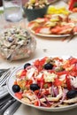 Salad from seafoods with olives and vegetables Royalty Free Stock Photo