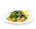 Salad of seaweed chuka with prawns Royalty Free Stock Photo