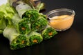 Salad seaweed roll in black dish Royalty Free Stock Photo