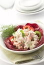 Salad served with mayonnaise