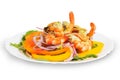 Salad with shrimp and mussels Royalty Free Stock Photo
