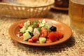 Salad with side dish on the table in a restaurant Royalty Free Stock Photo