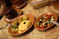 Salad with side dish on the table in a restaurant Royalty Free Stock Photo