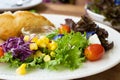 Salad side dish on a white plate