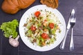 Salad with Sliced Beef Mushrooms and Vegetables Royalty Free Stock Photo