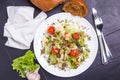 Salad with Sliced Beef Mushrooms and Vegetables Royalty Free Stock Photo