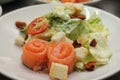 Salad smoked salmon with vegetables delicious