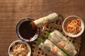 Salad spring roll of Asian wind prawns Royalty Free Stock Photo