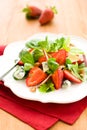 Salad with strawberries and gorgonzola