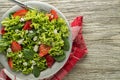 Green Salad with strawberry fruit and cheese curd Royalty Free Stock Photo