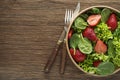 Fresh Green Salad with strawberry Royalty Free Stock Photo