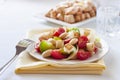 Salad with three kinds of tomatoes, boiled white kidney beans an Royalty Free Stock Photo