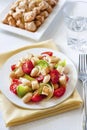 Salad with three kinds of tomatoes, boiled white kidney beans an Royalty Free Stock Photo