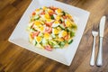 Salad with tomato and cucumber and egg Royalty Free Stock Photo